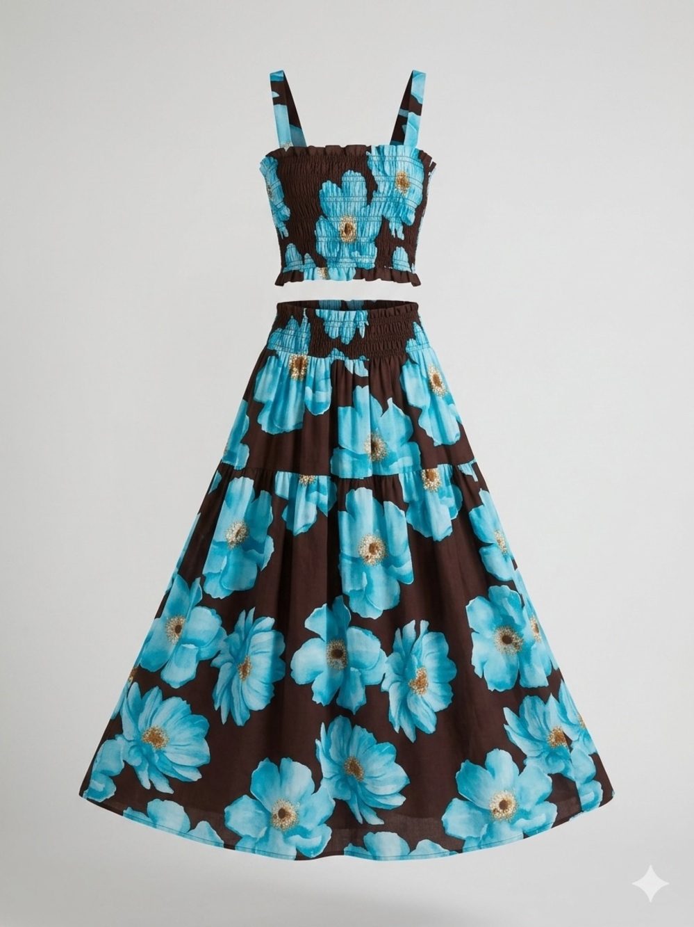Paper Heart Two-Piece Floral Crop Top And Maxi Skirt Set